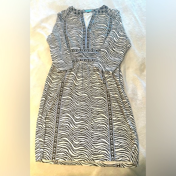 J. McLaughlin mixed pattern dress with pockets XL - Picture 1 of 2